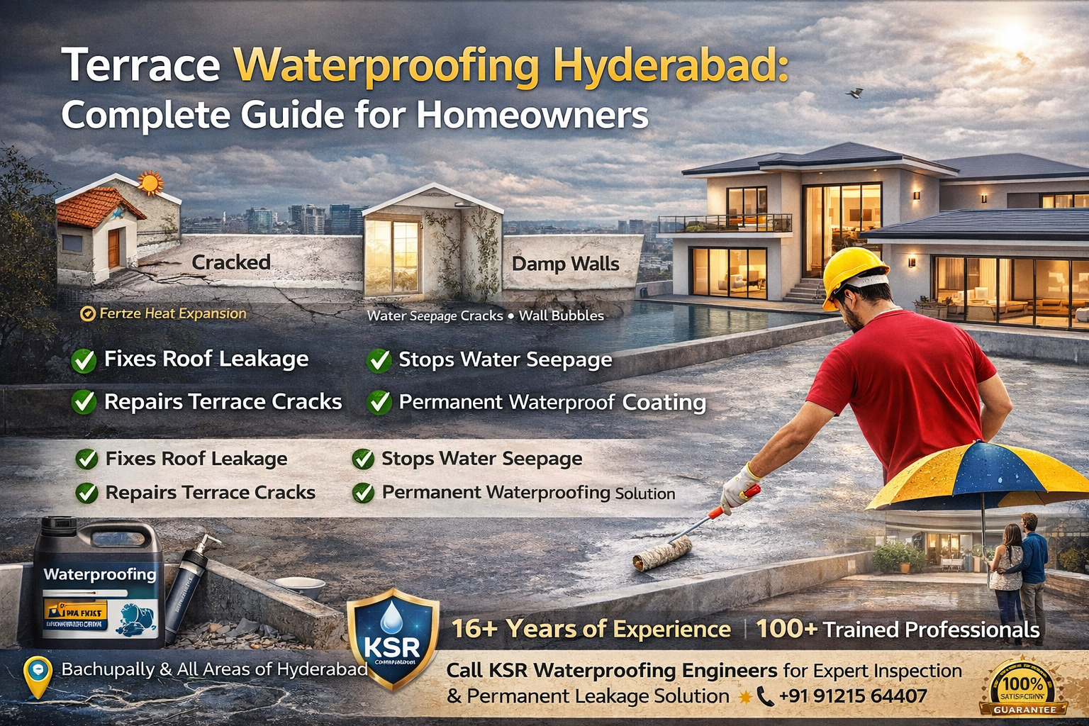 Terrace water proofing solutiion in Hyderabad